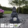 LED-Solar-Figur 'Buddha', grauer Buddha, Glaskugel Produktbild-Vorschau 8