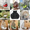 A collage of various hanging chairs and their cushions, displayed in different settings and as a product detail shot. Produktbild-Vorschau