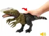 A hand is pressing down on the back of a toy dinosaur, with a red arrow indicating the action. Náhľad obrázku produktu