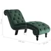Grüne Samt Chaiselongue mit Knopfpolsterung, ergonomisches Produktbild-Vorschau 8