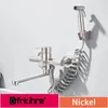 Küchenarmatur, Wandmontage, Ausziehbarer Auslauf, Nickel Produktbild-Vorschau 2