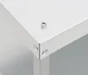 A close-up view of the corner of a metal table, showing the screws that hold it together. Produktbild-Vorschau