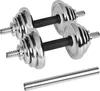 Verchromte Gusseisen-Hanteln mit Stange, 20 kg Rebel-Set, Produktbild-Vorschau 2