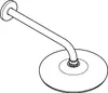 A line drawing of a shower head with an arm. Produktbild-Vorschau