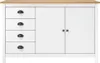 vidaXL Sideboard Hill Blanc 130x40x80 cm Pin massif Voir les images du produit 1