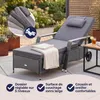 Casaria® Chaise longue en polyrotin Gris Anthracite Voir les images du produit 3