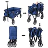 Collage showing the steps to fold a blue wagon. Anteprima dell’immagine prodotto