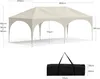 A diagram showing the dimensions of a folded tent and a carrying bag. Produktbild-Vorschau