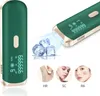 A hair removal device with a cooling effect, shown with ice cubes and examples of its application on skin. Produktbild-Vorschau