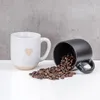 2er Set Steingut Tassen Schwarz Weiß 300ml Herz Produktbild-Vorschau 7