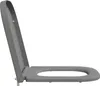 A gray toilet seat and lid, shown in profile with the lid open. Náhľad obrázku produktu