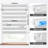 Doppelrollo Fenster ohne Bohren 135x130cm grau Produktbild-Vorschau 2