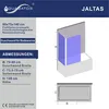 Diagrams and specifications for a bathtub shower wall. Produktbild-Vorschau
