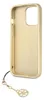 A gold-colored iPhone case with a brown charm attached to a lanyard. Náhled obrázku produktu