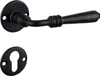 A black door handle set with a keyhole escutcheon plate, presented on a white background. Produktbild-Vorschau