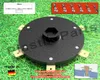 A brush cutter blade assembly and accessories are displayed on a background of grass. A diagram and some text are also included. Voir les images du produit