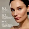 A close-up portrait of a woman's face with marketing text overlaid on the left side. Voir les images du produit