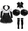 Mädchen Cheerleader Kostüm – Größe 128 cm | Glitzerndes Produktbild-Vorschau 3