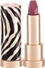 A lipstick with a zebra print case and a gold base, next to the lipstick itself. Podgląd zdjęcia produktu