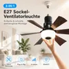 Ventilateur de plafond LED 52 cm avec éclairage E27 RGB et Voir les images du produit 2