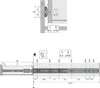 Diagram showing the installation and dimensions of a drawer slide mechanism. Produktbild-Vorschau