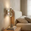 TWIN Wandleuchte E27 2-flammig, cremefarbene Metalllampe Produktbild-Vorschau 9