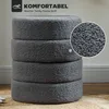HOMCOM Pouf, poggiapiedi, pouf rotondo imbottito, Anteprima dell’immagine prodotto 4