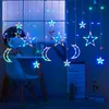 LED Stern Mond Lichtervorhang Bunt Lichterkette Produktbild-Vorschau 7