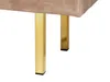 Close-up of the legs of a taupe upholstered bench. Náhled obrázku produktu