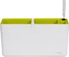 A white planter box with a green interior, featuring a water level indicator. Anteprima dell’immagine prodotto
