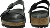 A pair of black Birkenstock sandals shown from the front and back. Produktbild-Vorschau