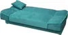 A teal sofa bed is shown from a diagonal angle against a white background. Produktbild-Vorschau