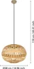 A hanging lamp with a woven bamboo shade, shown with dimensions indicated. Anteprima dell’immagine prodotto