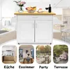 A kitchen cart is shown in the center, with smaller inset images showing different room settings and the cart in use. Voir les images du produit