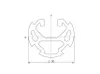 Länge 1810mm - Profilrohr Aluminium eine Nut D30 I-Typ Nut Produktbild-Vorschau 2