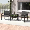 COSTWAY Set 3 pezzi di mobili da giardino in polyrattan, Anteprima dell’immagine prodotto 2