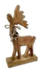 Mango-Holz und Metall Figur Rentier braun mit silber Stern Produktbild-Vorschau 3