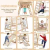 A collage of images showing different ways a wooden indoor playground can be used by children. Produktbild-Vorschau