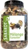 A clear, well-lit product shot of a jar of dried forest mushrooms. Produktbild-Vorschau