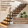 Ikodm 85cm U-Form Treppengeländer Schwarz Ovalrohr Handlauf Produktbild-Vorschau 5