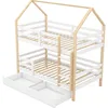 A bunk bed with drawers underneath, shown from a slightly elevated side angle against a white background. Anteprima dell’immagine prodotto