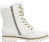 A white lace-up boot with faux fur trim. Produktbild-Vorschau