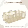 Crazy Pine Kinderbett 120x200 cm – Weiß - Montessori Produktbild-Vorschau 2