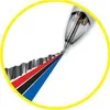 A close-up view of a pen tip drawing multiple colored lines. Náhled obrázku produktu