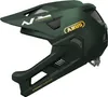 A dark green full-face helmet for mountain biking, shown from a side-front angle on a white background. Produktbild-Vorschau