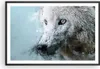Gerahmtes Poster - Schwarzer Rahmen - Weiß Der Wolf Bild - Produktbild-Vorschau 1