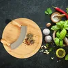 Relaxdays Wiegemesser mit Brett, Bambus & Edelstahl, Produktbild-Vorschau 2