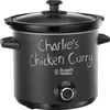 A black slow cooker with "Charlie's Chicken Curry" written on it in chalk. Anteprima dell’immagine prodotto