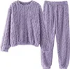 Damen Kuscheliger Fleece Pyjama Set in Rosa, Langarm Produktbild-Vorschau 1