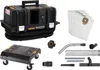 A collection of vacuum cleaner parts and accessories, including the main unit, dust bags, and various attachments, laid out on a white background. Voir les images du produit
